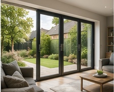 Anthracite bi-fold doors installation
