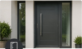 Contemporary anthracite grey composite front door
